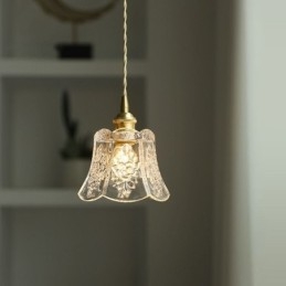 Luminária pendente de flor Luminária decorativa minimalista de vidro