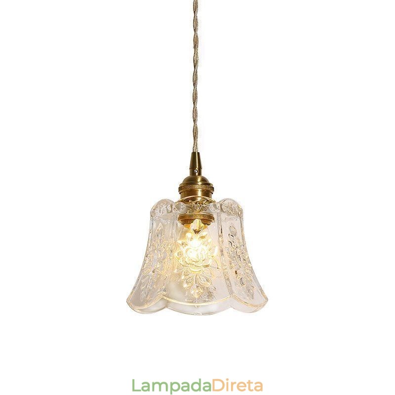 Luminária pendente de flor Luminária decorativa minimalista de vidro