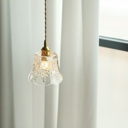 Luminária pendente de flor Luminária decorativa minimalista de vidro