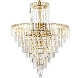 Lustre moderno e elegante de cristal com pingente cônico