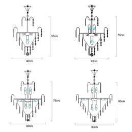 Lustre moderno e elegante de cristal com pingente cônico