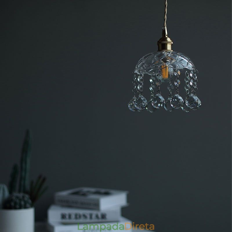 Mini pingente de vidro moderno, luminária decorativa de 1 luz
