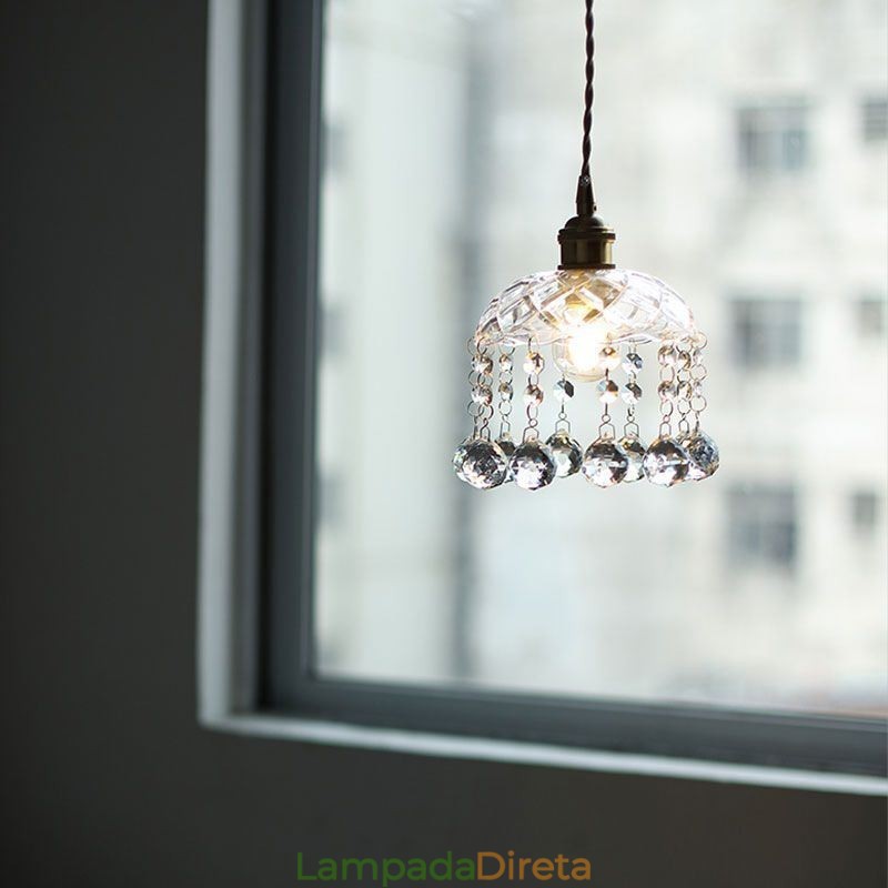 Mini pingente de vidro moderno, luminária decorativa de 1 luz