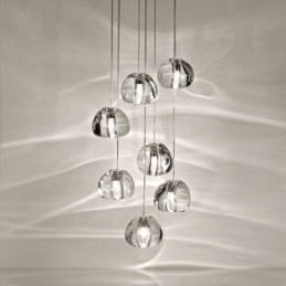 Luminária pendente moderna de cristal, abajur de cristal exclusivo, escada duplex