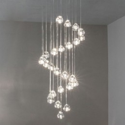 Luminária pendente moderna de cristal, abajur de cristal exclusivo, escada duplex