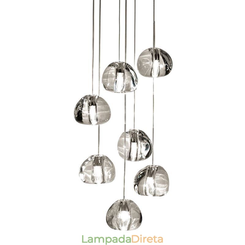 Luminária pendente moderna de cristal, abajur de cristal exclusivo, escada duplex
