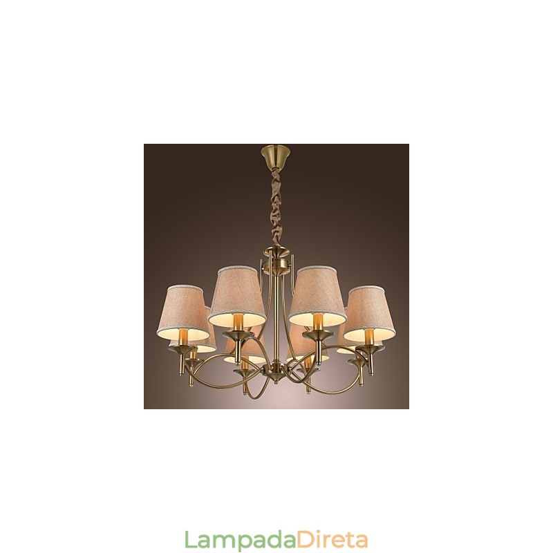 Lustre moderno contemporâneo tradicional clássico rústico chalé country island vintage latão metal lustre