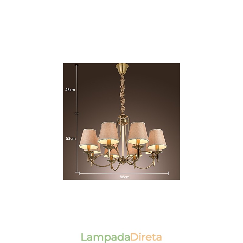 Lustre moderno contemporâneo tradicional clássico rústico chalé country island vintage latão metal lustre