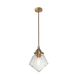 1 Luminária pendente de vidro com diamante e bolha de vidro