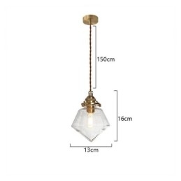 1 Luminária pendente de vidro com diamante e bolha de vidro