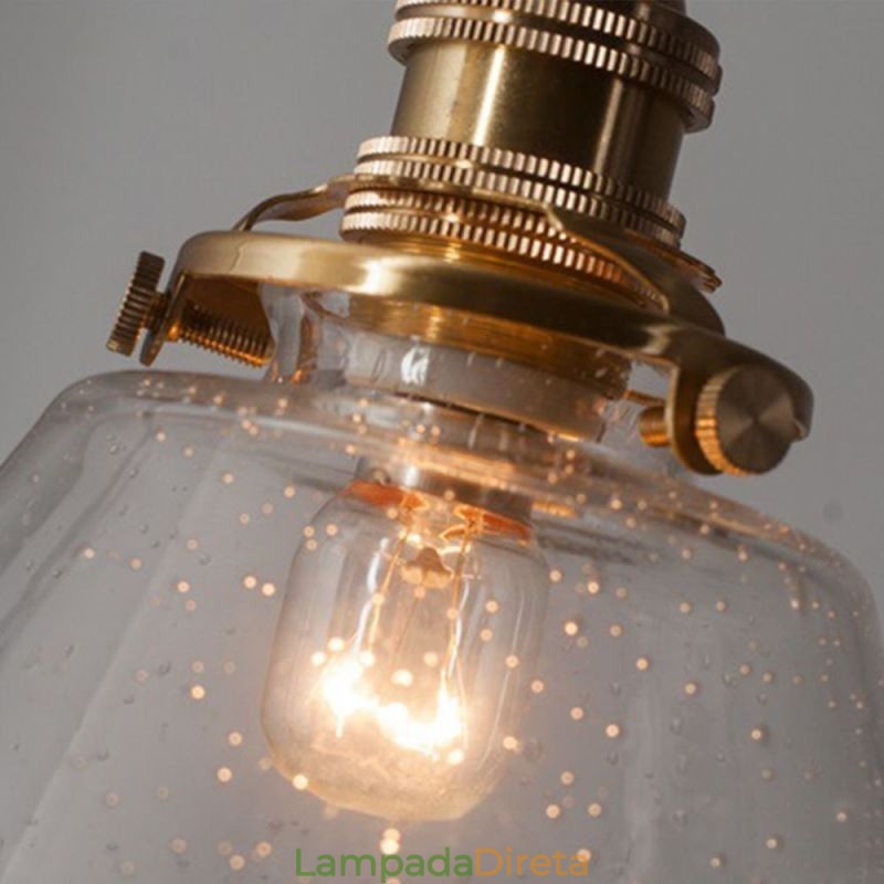 1 Luminária pendente de vidro com diamante e bolha de vidro