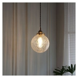 Luminária pendente de vidro moderna com craquelamento no teto
