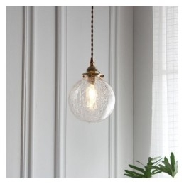Luminária pendente de vidro moderna com craquelamento no teto