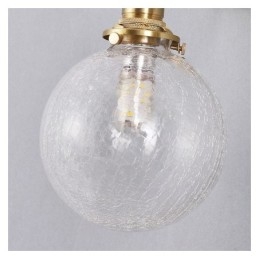 Luminária pendente de vidro moderna com craquelamento no teto