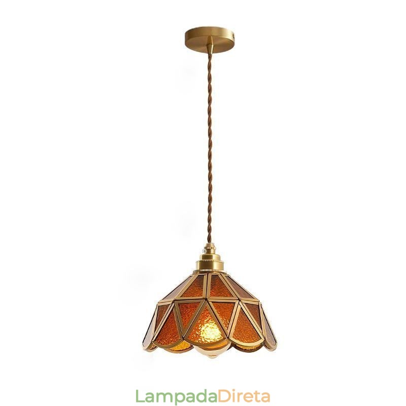 Luminária pendente de vidro retrô Luminária de teto de vidro estilo japonês