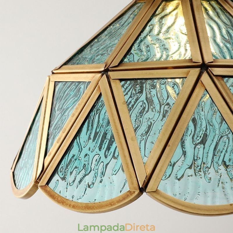 Luminária pendente de vidro retrô Luminária de teto de vidro estilo japonês