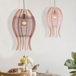 Luminária pendente de madeira estilo nórdico faça você mesmo com peixe