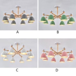 Lustre nórdico Macaron Pendant Light criativo de madeira