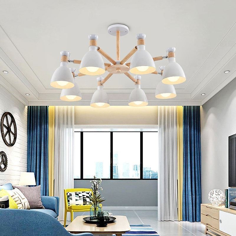 Lustre nórdico Macaron Pendant Light criativo de madeira