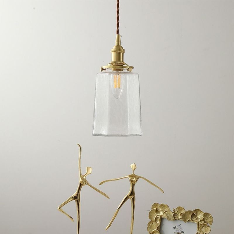 Luminária pendente de vidro minimalista moderna Luminária de teto decorativa