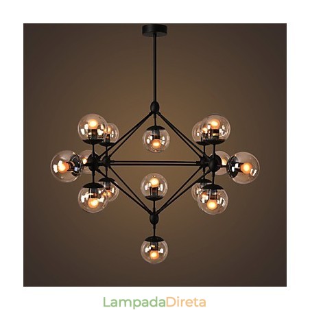 Lustre 15 Luzes Bola De Vidro Luzes Retro Ao Ar Livre Garagem Metal Lustre 15 Luzes Bola De Vidro Luzes Retro Ao Ar Livre Garagem Metal