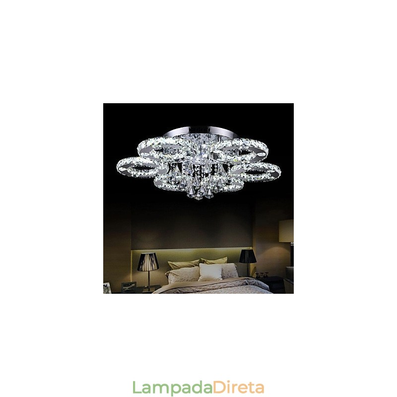 Moderno Contemporâneo Cristal Cromado Metal Montagem Embutida