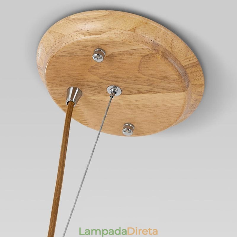 Luminária pendente de madeira criativa nórdica