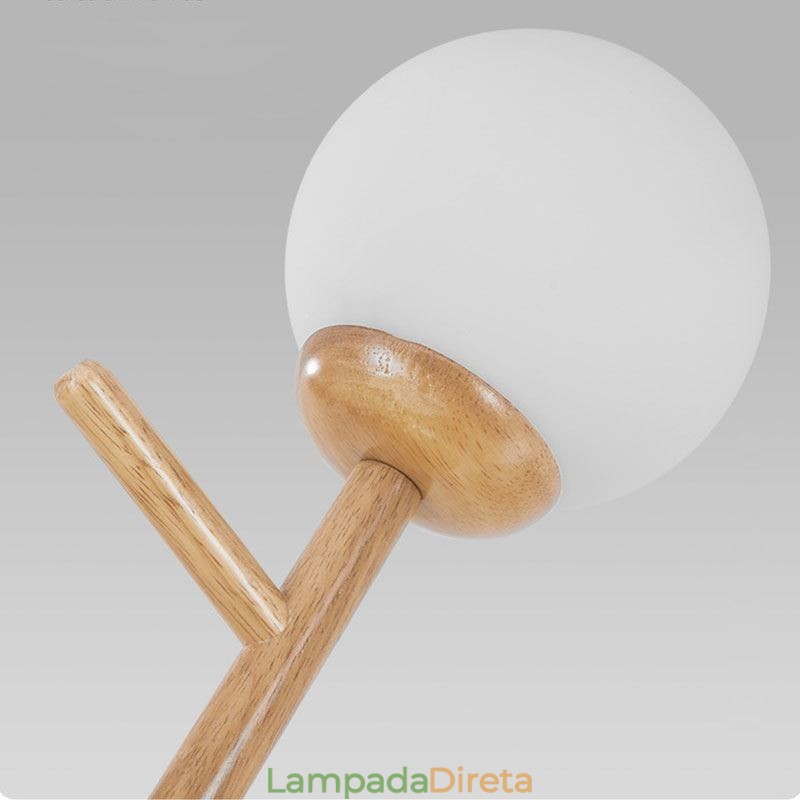 Luminária pendente de madeira criativa nórdica