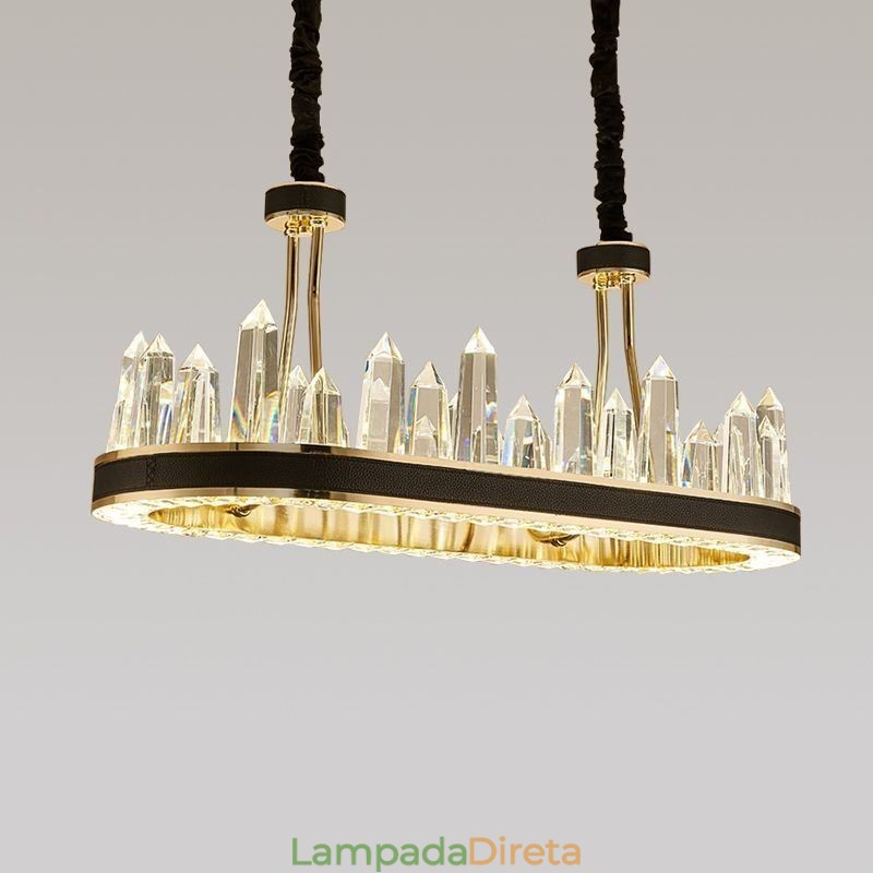 Luminária pendente de cristal contemporânea Luminária de teto de cristal