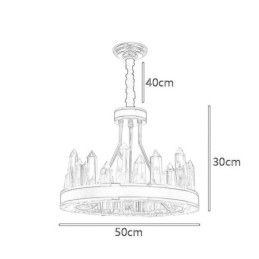 Luminária pendente de cristal moderna, luminária de teto em formato de círculo de cristal