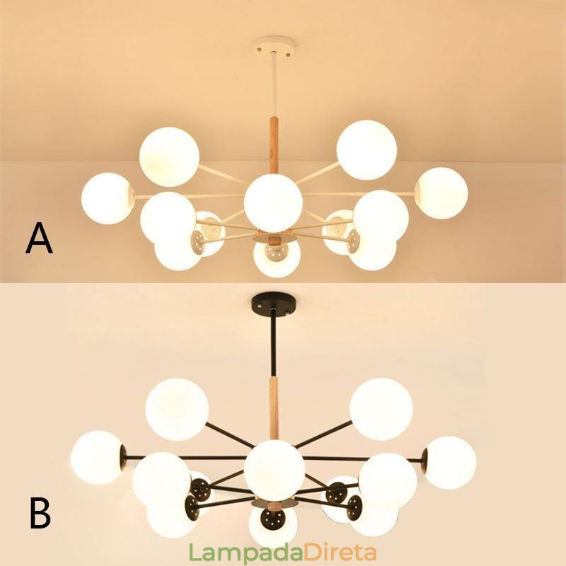 Luminária pendente Magic Bean criativa nórdica de madeira