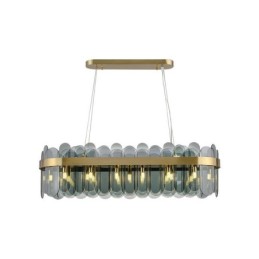 Luminária pendente de vidro minimalista, cor única, retangular, ilha de luz de teto