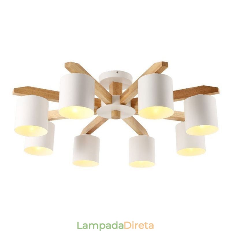 Luminária pendente nórdica de tronco Macaron
