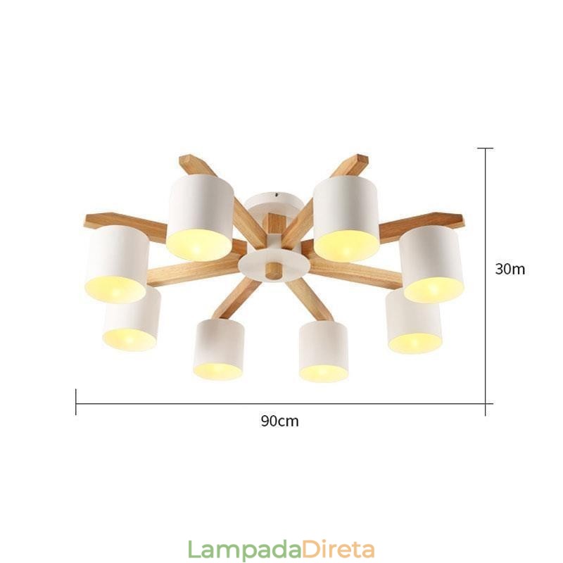 Luminária pendente nórdica de tronco Macaron
