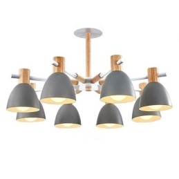 Luminária pendente moderna e simples de macaron Iluminação criativa de madeira