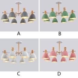 Luminária pendente moderna e simples de macaron Iluminação criativa de madeira
