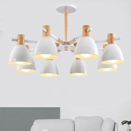 Luminária pendente moderna e simples de macaron Iluminação criativa de madeira
