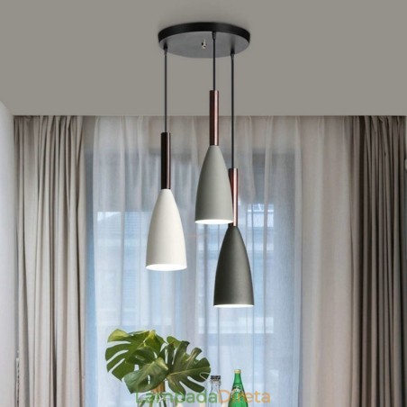 Luminária pendente simples e moderna com três luzes, luminária criativa de alumínio para café Luminária pendente simples e moderna com três luzes, luminária criativa de alumínio para café
