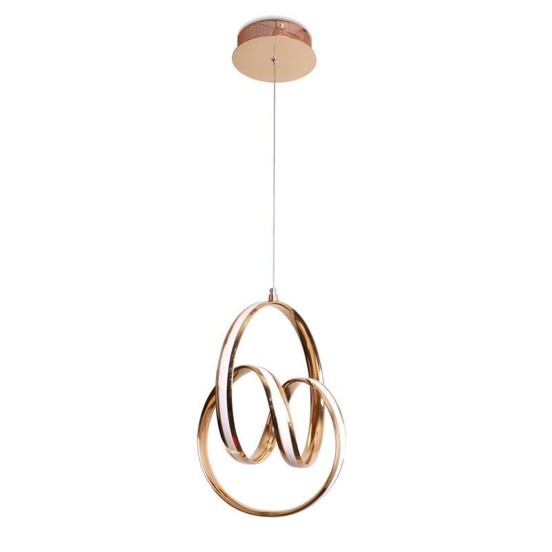 Luminária pendente minimalista moderna com torção circular única e luminária de ilha
