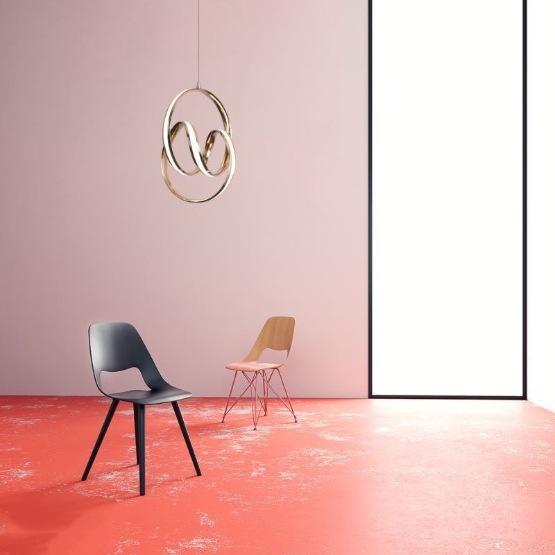 Luminária pendente minimalista moderna com torção circular única e luminária de ilha