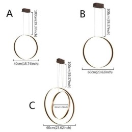 Luminária pendente nórdica em acrílico em formato de anel