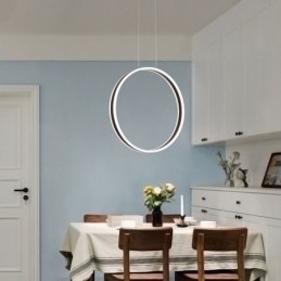 Luminária pendente nórdica em acrílico em formato de anel