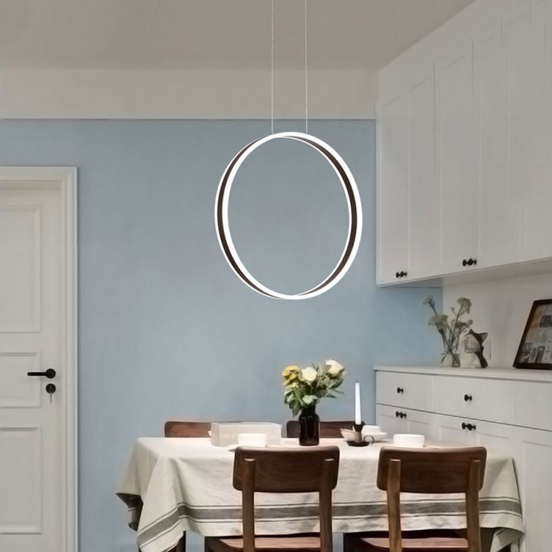 Luminária pendente nórdica em acrílico em formato de anel