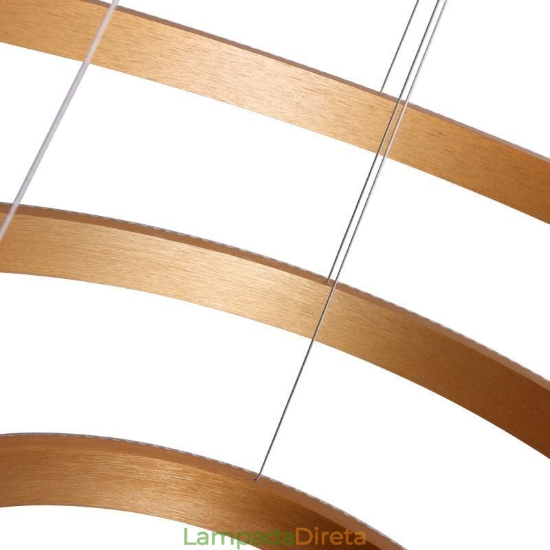 Luminária pendente moderna acrílica 3 anéis lâmpada 80+60+40cm