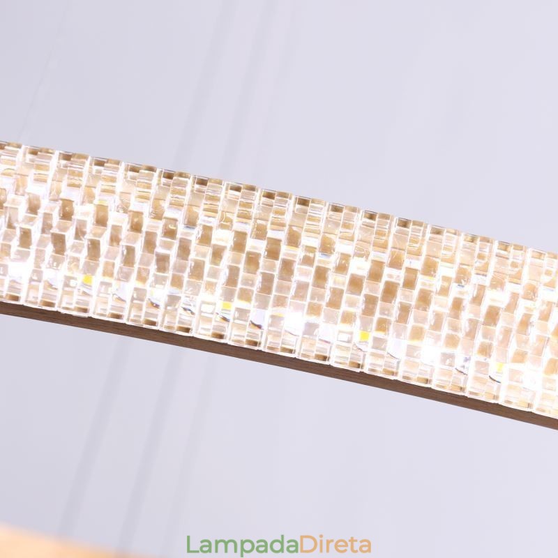 Luminária pendente moderna acrílica 3 anéis lâmpada 80+60+40cm