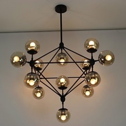 Lustre 15 Luzes Bola De Vidro Luzes Retro Ao Ar Livre Garagem Metal
