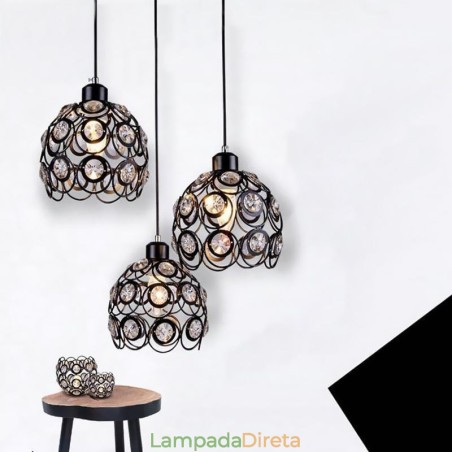 Ideias de ilha para luminária pendente de ferro com cristal oco Ideias de ilha para luminária pendente de ferro com cristal oco