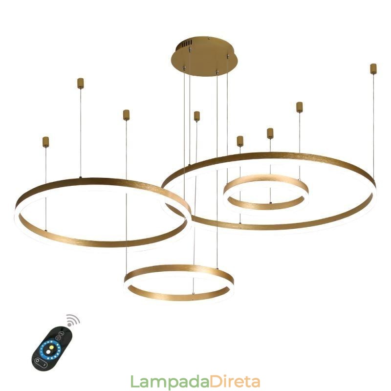 Luminária pendente pós-moderna em acrílico com formato de anel