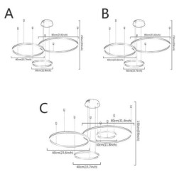 Luminária pendente pós-moderna em acrílico com formato de anel