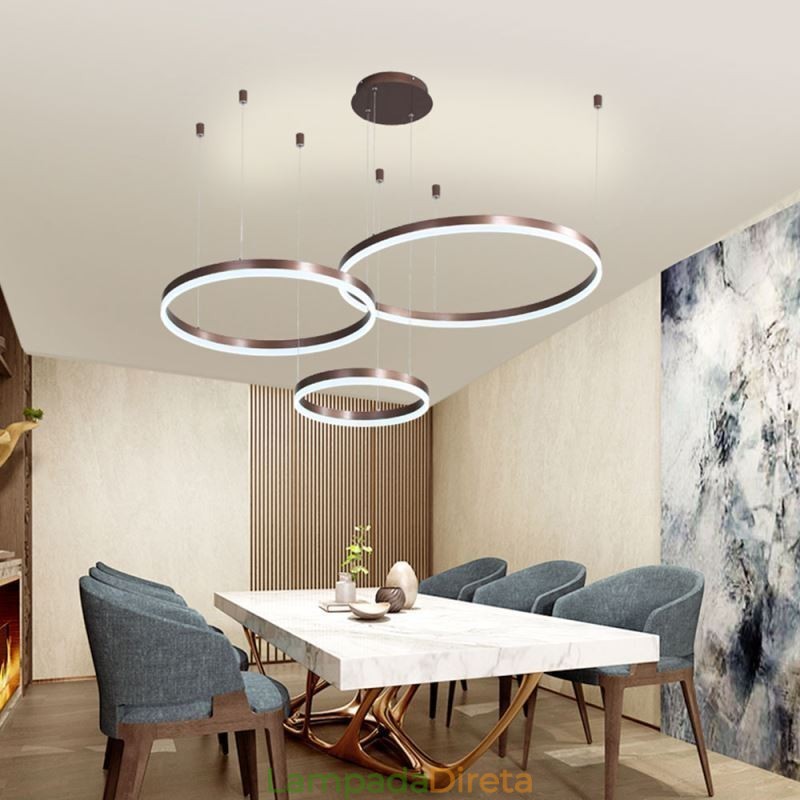 Luminária pendente pós-moderna em acrílico com formato de anel